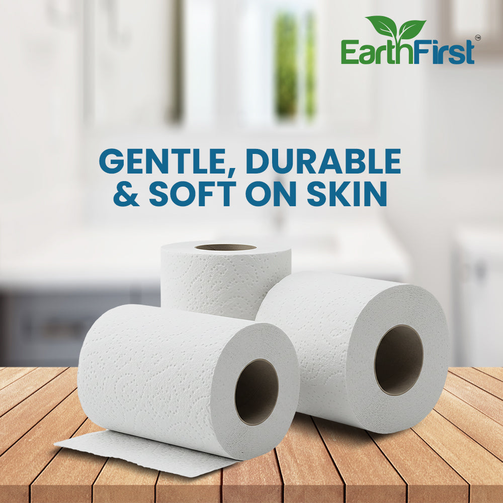 earthfirst cushion feel bathroom tissue – 2 ply, 8 rolls, 160 pulls each | soft & absorbent toilet paper for daily use