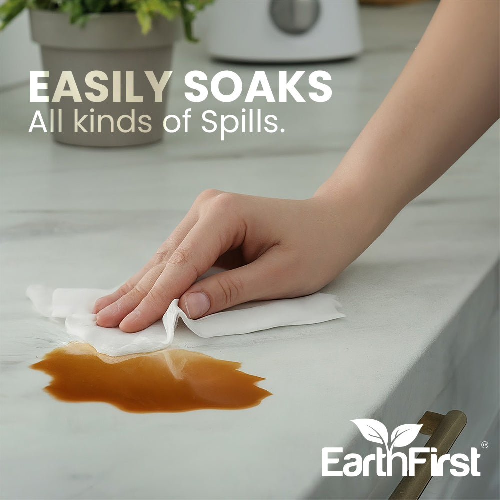 earthfirst supreme touch kitchen tissue roll – 4 rolls x 60 sheets (total 240 sheets) | 2-ply, soft & absorbent | premium kitchen paper towel for home & office use