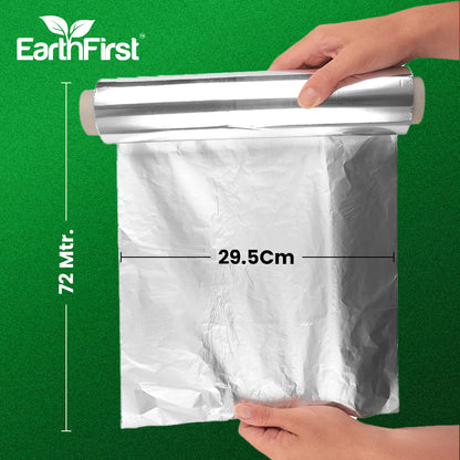 Earthfirst Premium Aluminum Foil 72 Meter NET | Extra Strong & Thick | Food Grade Kitchen Roll for Cooking, Baking, Wrapping & Grilling | Heavy Duty Silver Foil