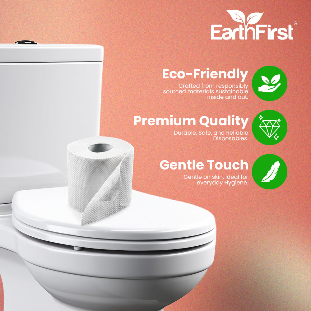 earthfirst cushion feel bathroom tissue – 2 ply, 8 rolls, 160 pulls each | soft & absorbent toilet paper for daily use