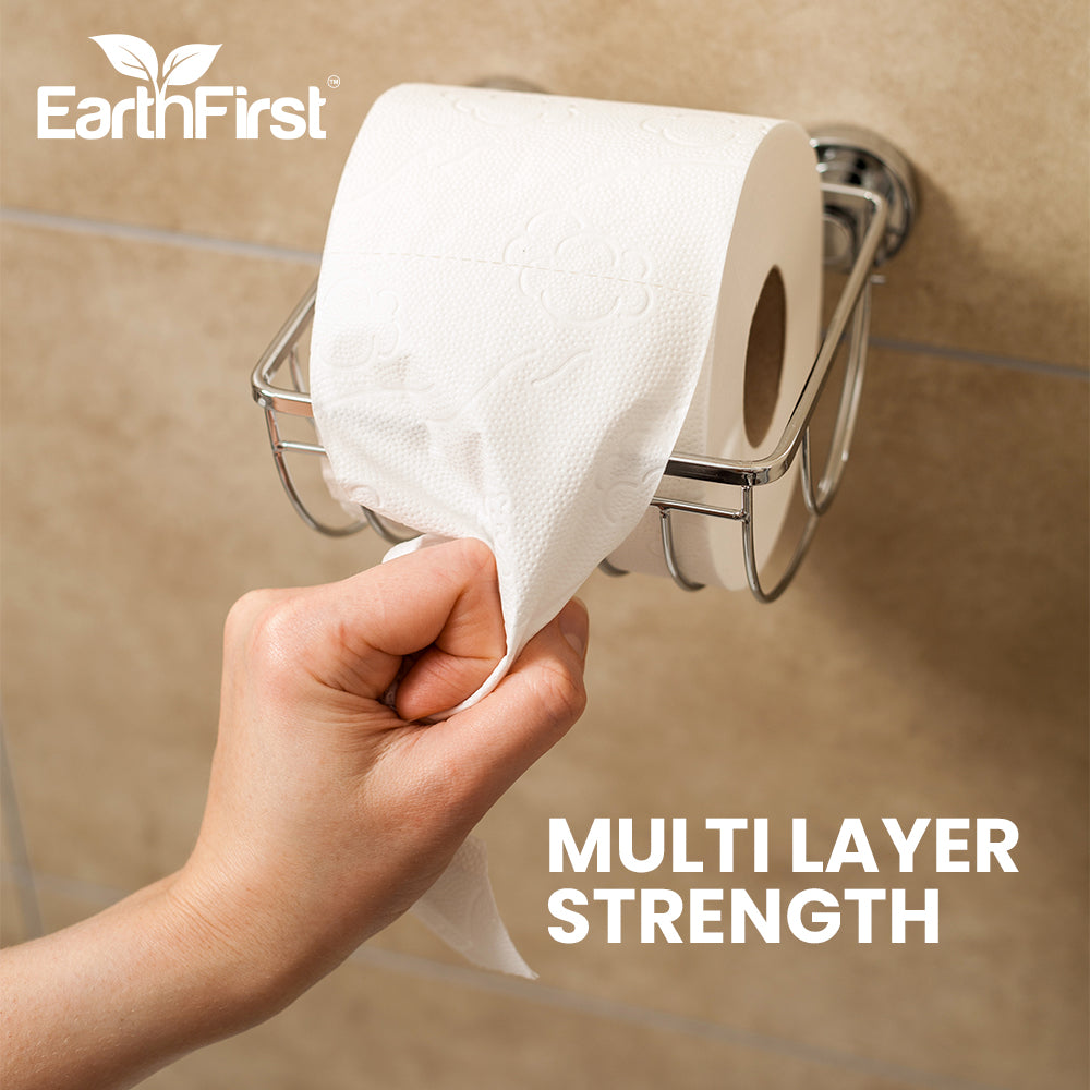 earthfirst cushion feel bathroom tissue – 2 ply, 8 rolls, 160 pulls each | soft & absorbent toilet paper for daily use