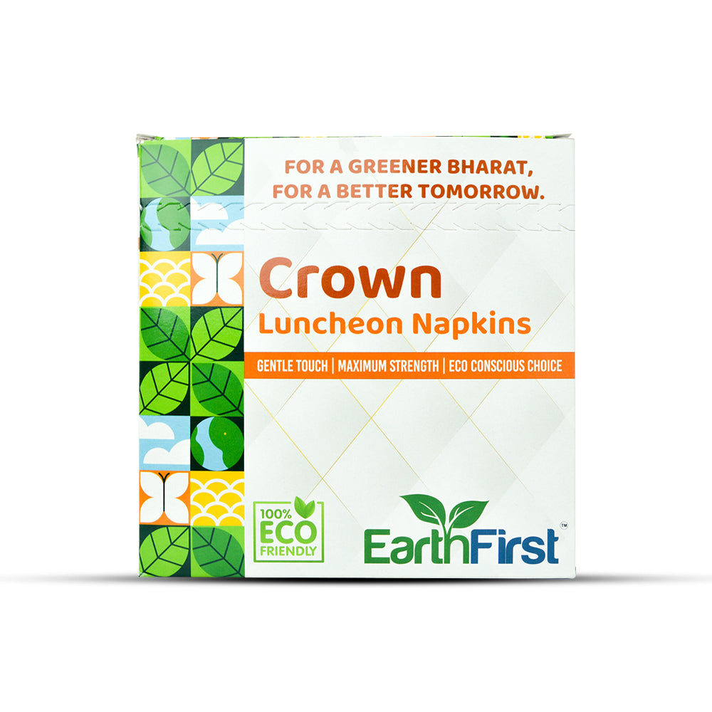earthfirst crown tissue paper – 33x33 cm, 2 ply soft facial napkins (pack of 2) | 50 pulls per pack | premium disposable tissue for home, office, dining & travel use