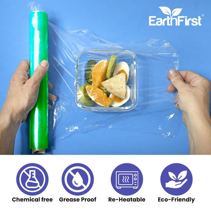 Earthfirst Oxo-Biodegradable Cling Film Roll – 30 Meter | Eco-Friendly Food Wrap | Compostable & Microwave Safe | Plastic-Free Kitchen Solution