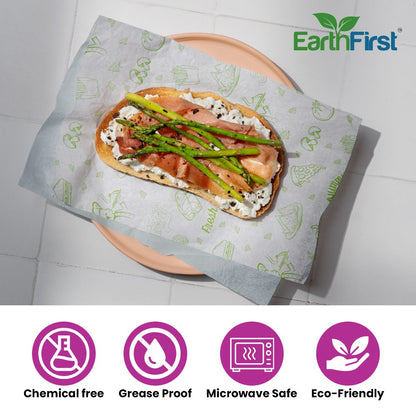 Earthfirst Premium Food Wrapping Paper – 21 Meter | Greaseproof, Eco-Friendly & Microwave-Safe | Ideal for Packing Snacks, Roti, Sandwiches & Lunch